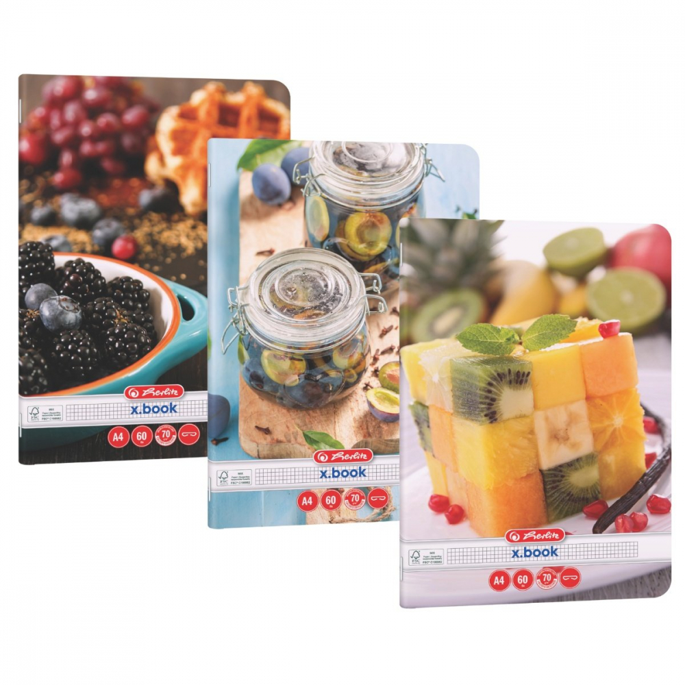 Caiet A4 60 file patratele motiv Healthy Snack Herlitz [1]