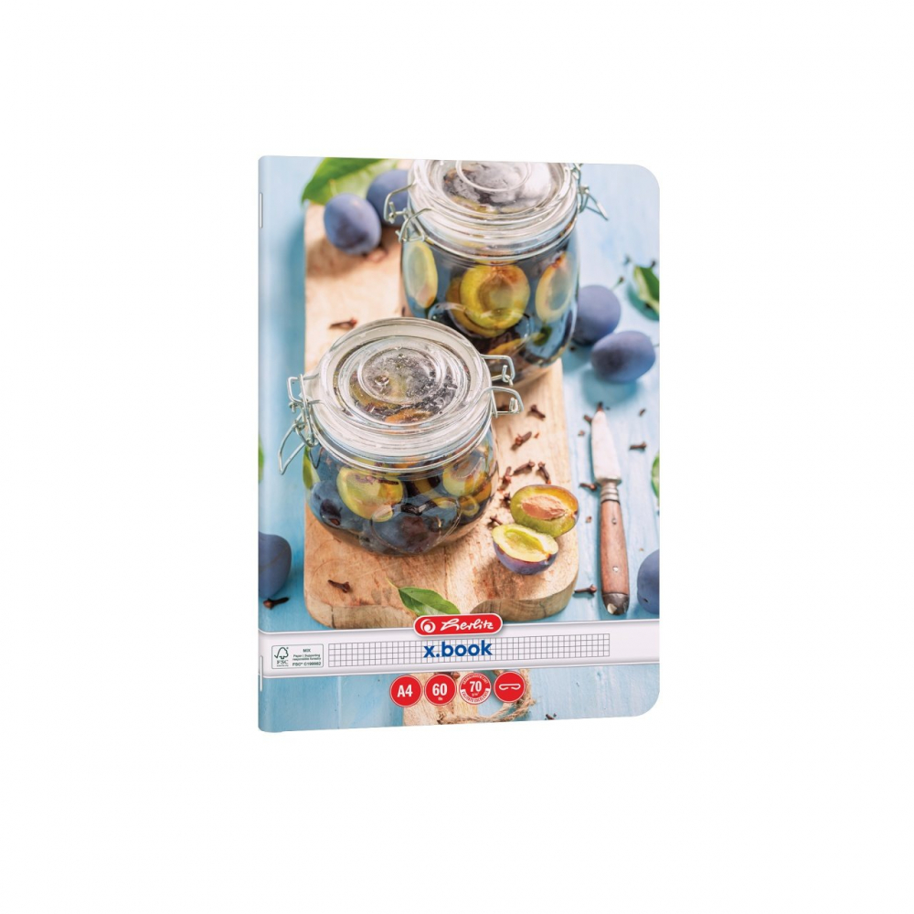 Caiet A4 60 file patratele motiv Healthy Snack Herlitz [2]