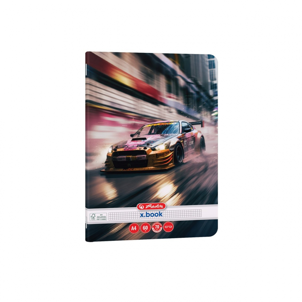 Caiet A4 60 file patratele motiv Race Cars Herlitz [4]