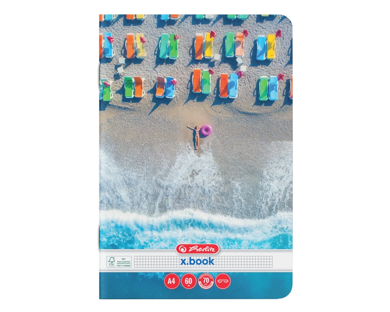 Caiet A4 60 file patratele motiv Summer Herlitz [4]