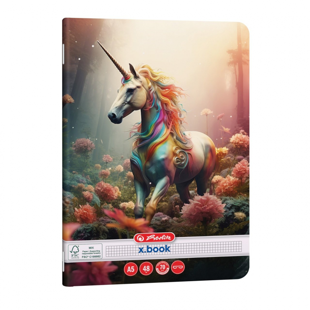 Caiet A5 48 file patratele motiv Unicorn Herlitz [4]