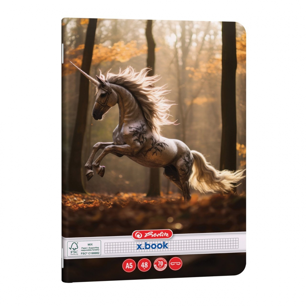 Caiet A5 48 file patratele motiv Unicorn Herlitz [3]