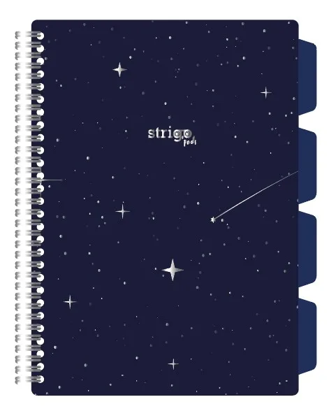 Caiet cu spirala si separaratoare Strigo Pads Sky A4 matematica 200 file [1]