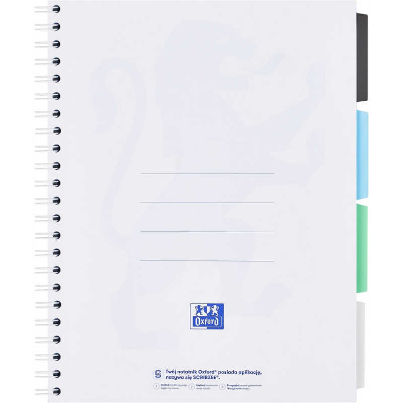 Caiet organizator Oxford Project Book A4 80 file hartie spira dubla patratele [6]