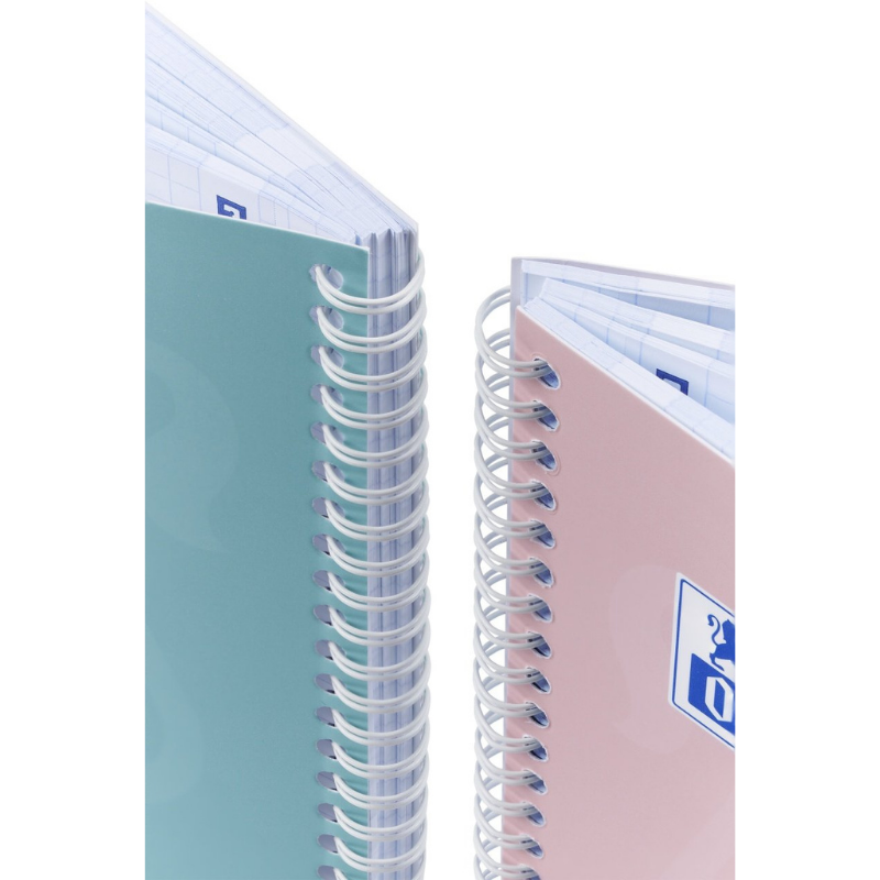Caiet Oxford Touch Pastel A4 80 file spira dubla patratele, diverse culori pastel [6]