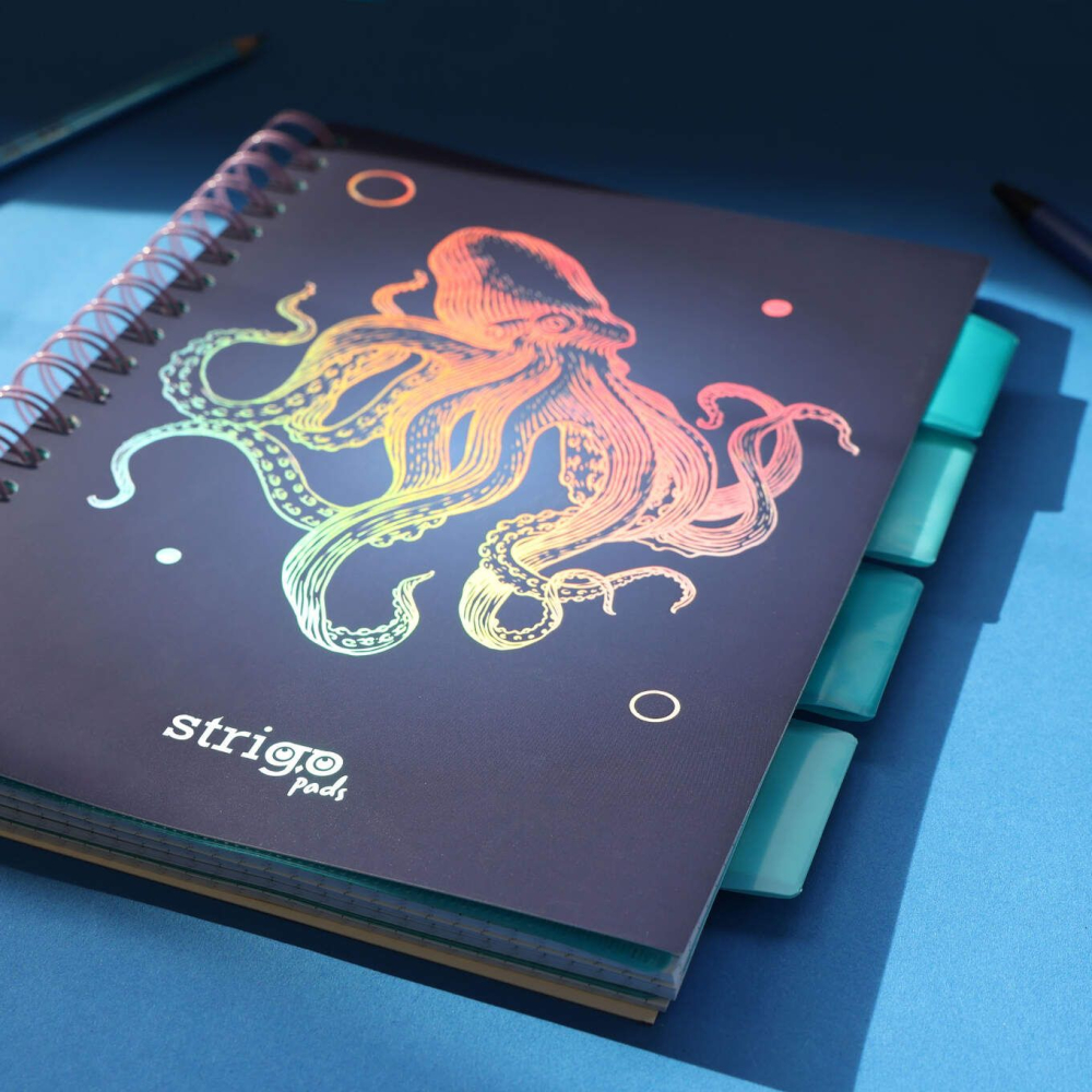 Caiet matematica B5 Strigo Pads Project Book Caracatita navy blue 100 file [3]