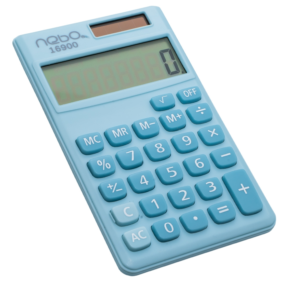 Calculator 8 digiti cu baterii si incarcare solara 7x1x12 cm Nebo culori diferite [4]