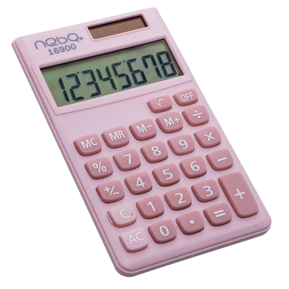Calculator 8 digiti cu baterii si incarcare solara 7x1x12 cm Nebo culori diferite [2]
