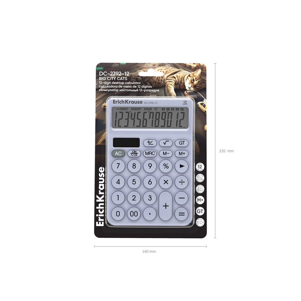 Calculator birou 12-Digit ErichKrause DC-2792-12 Big City Cats diverse culori [6]