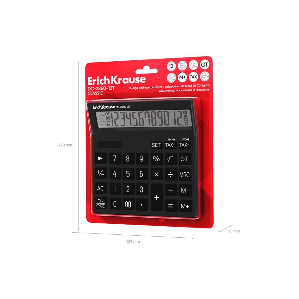 Calculator birou 12-Digit ErichKrause DC-2860-12T Classic negru [5]