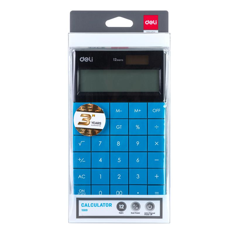 Calculator birou 12 digits modern albastru Deli [4]