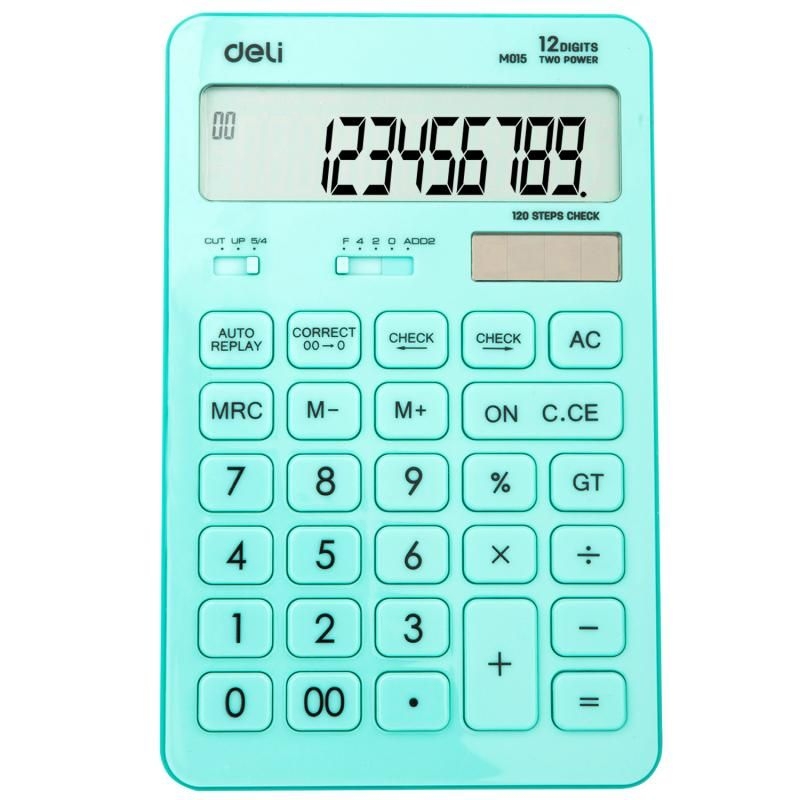 Calculator birou 12 digiti bleu pastel Deli [2]