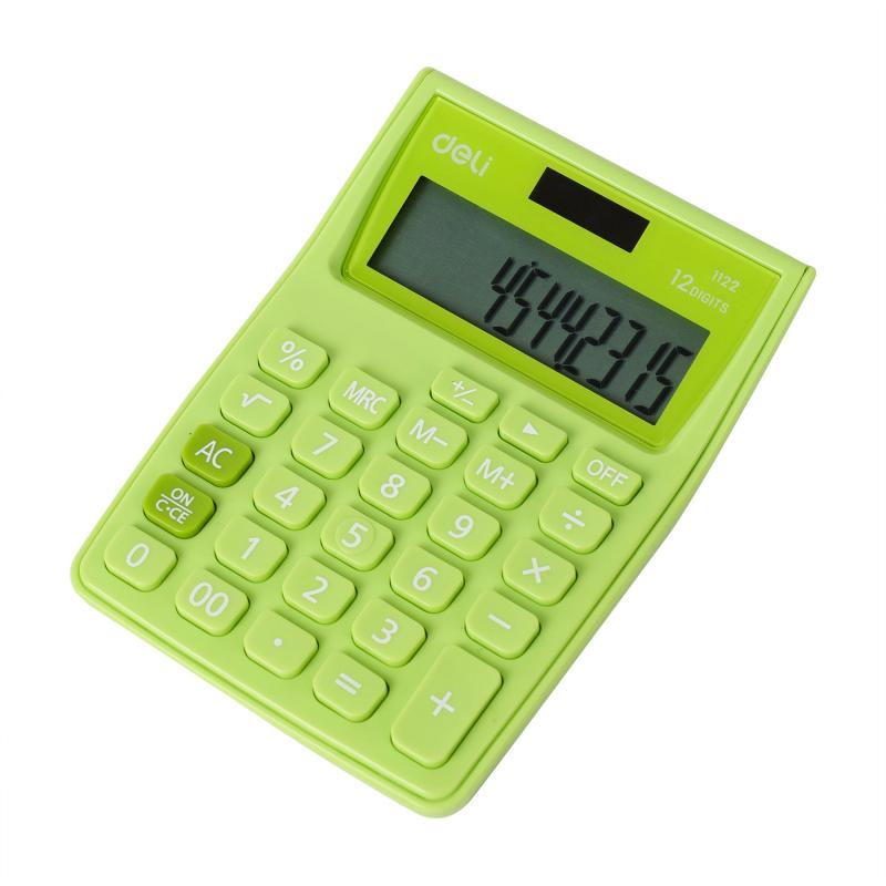 Calculator buzunar 12 digits alb-verde 1122 Deli [2]