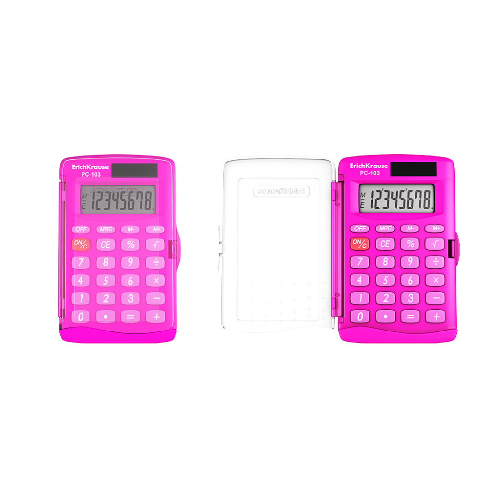 Calculator buzunar 8-Digit ErichKrause PC-103 Neon roz [2]