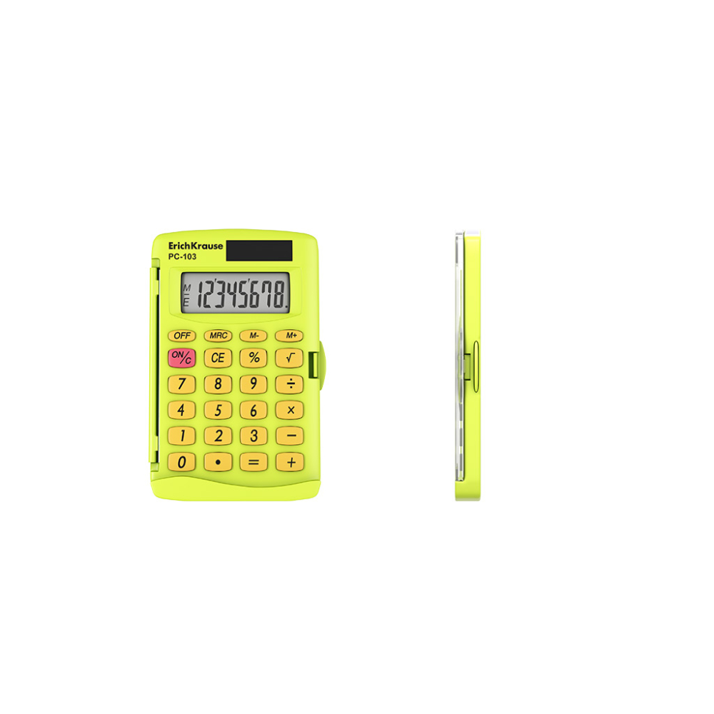 Calculator buzunar 8-Digit ErichKrause PC-103 Neon galben [3]