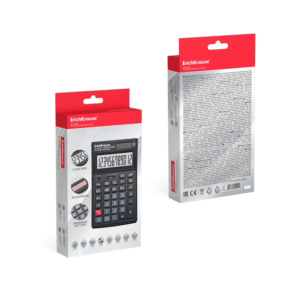 Calculator de birou ErichKrause DC-4412N Classic negru 12 cifre [3]