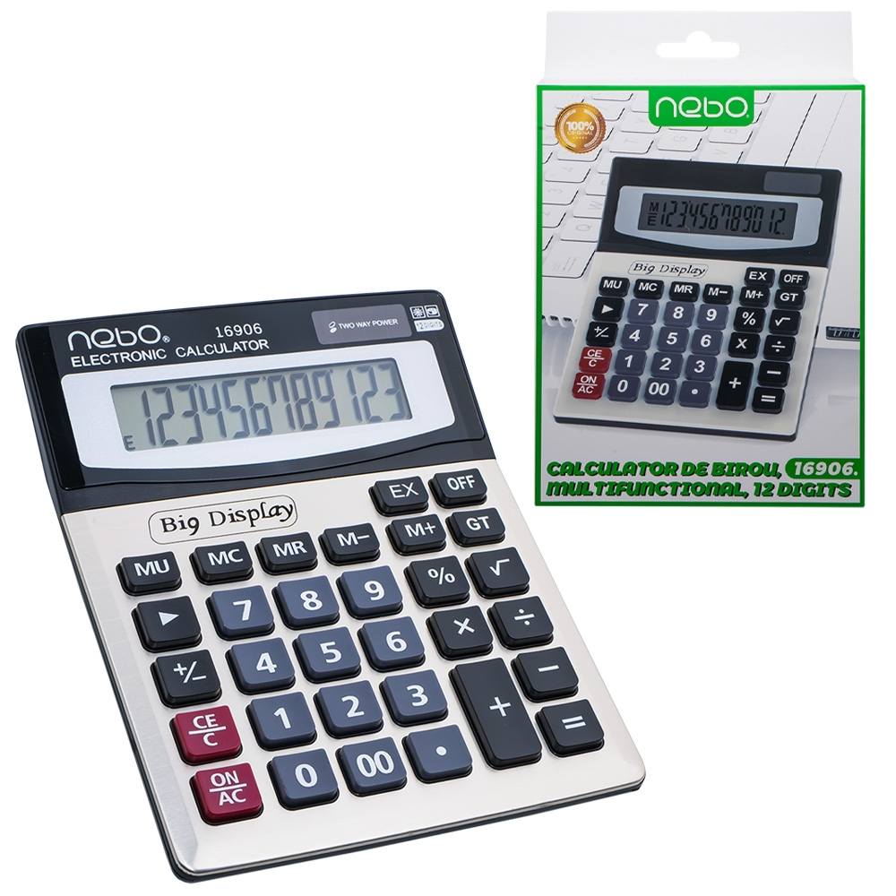 Calculator de birou multifunctional 12 digiti Nebo [3]