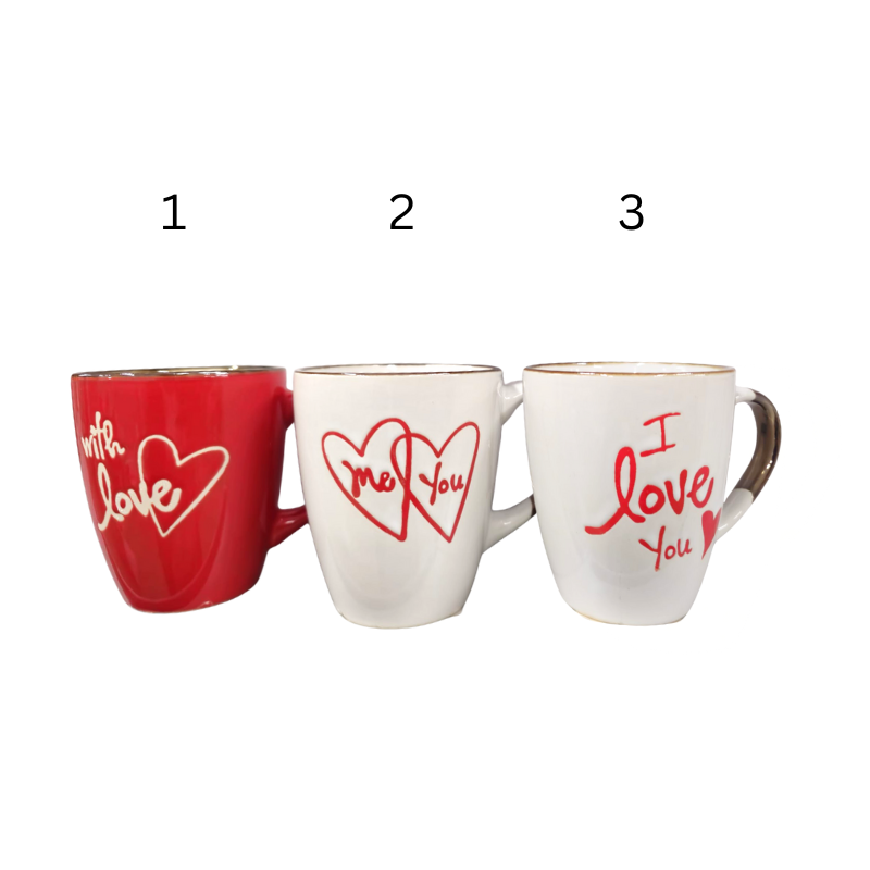 Cana inima Valentines Love alb/rosu  portelan 200ml [2]