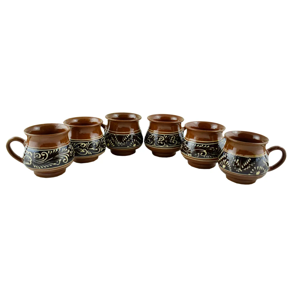 Canita traditionala din ceramica pentru tuica 7x9 cm cu motive populare [1]