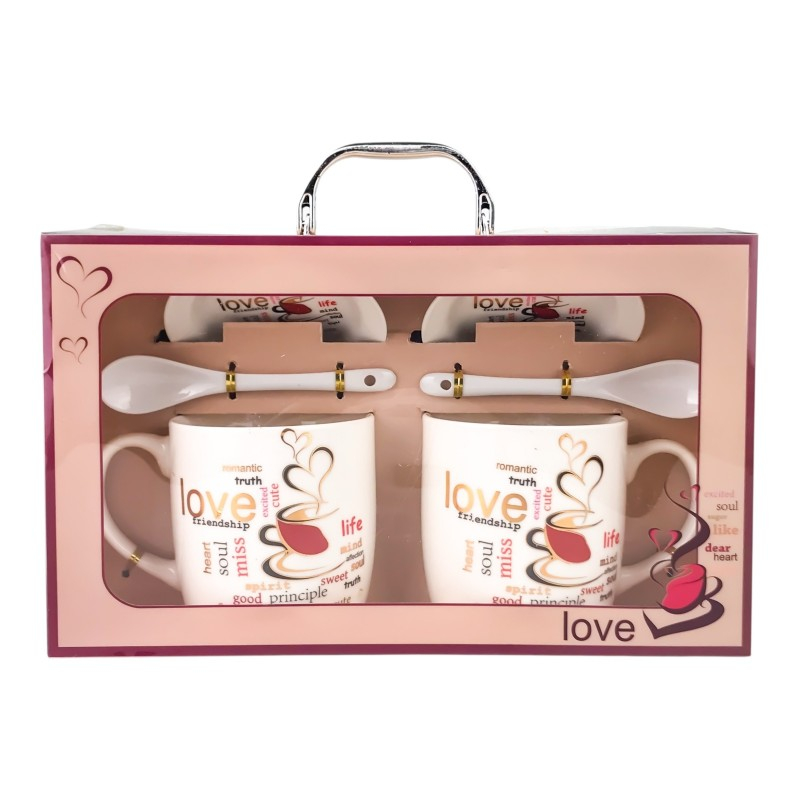 Set 2 cani din ceramica cu lingurita si capac diverse modele [2]