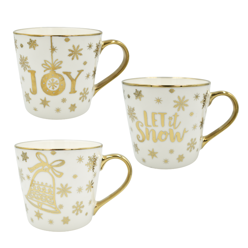 Cana ceramica alb cu auriu cu mesaje si clopotei [1]