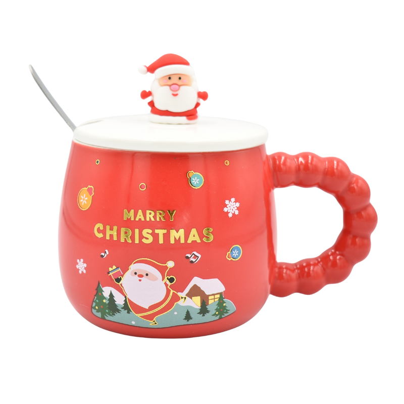 Cana Craciun cu capac si lingurita 380 ml [1]