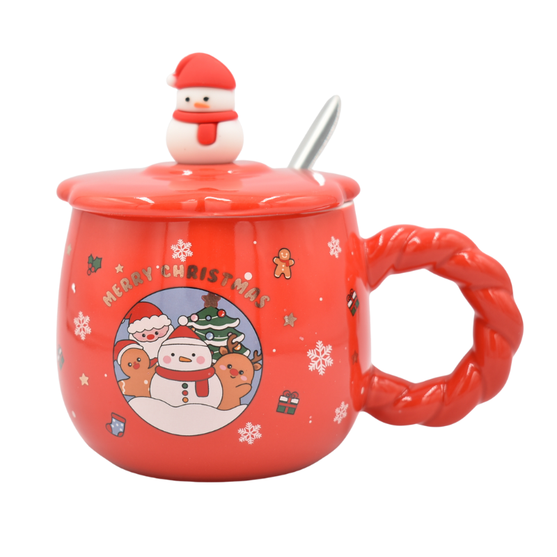 Cana Craciun cu capac si lingurita in cutie decorativa 420 ml [2]