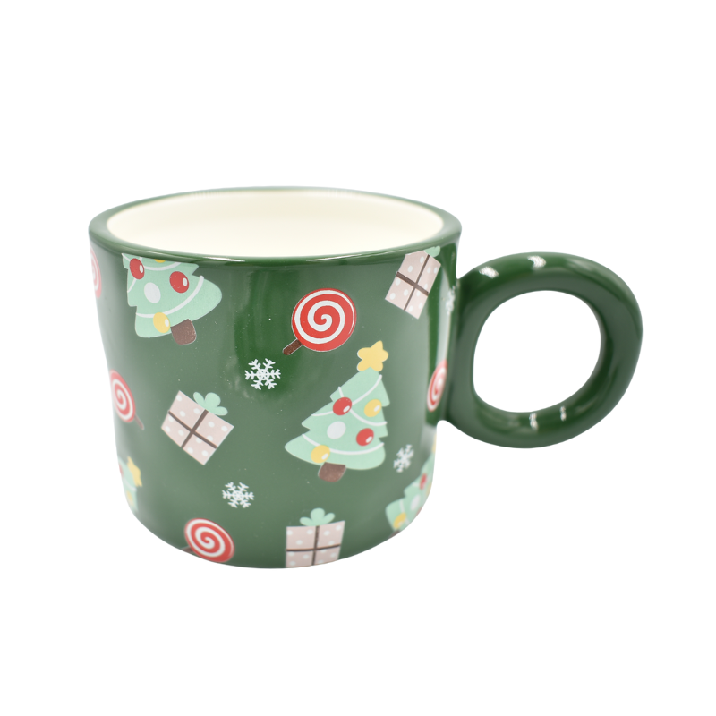 Cana Craciun cu capac 400ml verde [3]