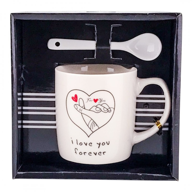 Cana ceramica cu lingurita mesaje dragoste 14x14 cm [6]