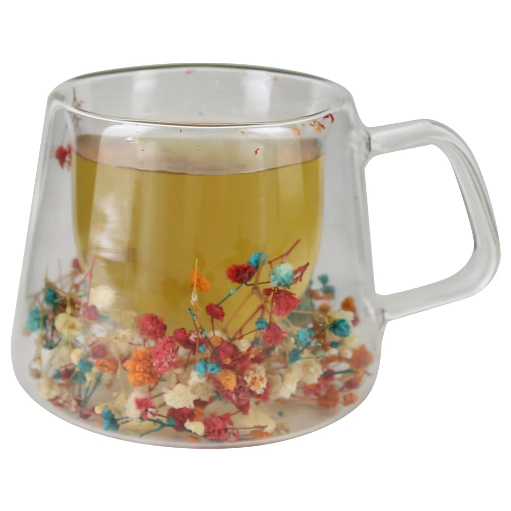 Cana de sticla cu pereti dubli 200 ml cu flori uscate [2]