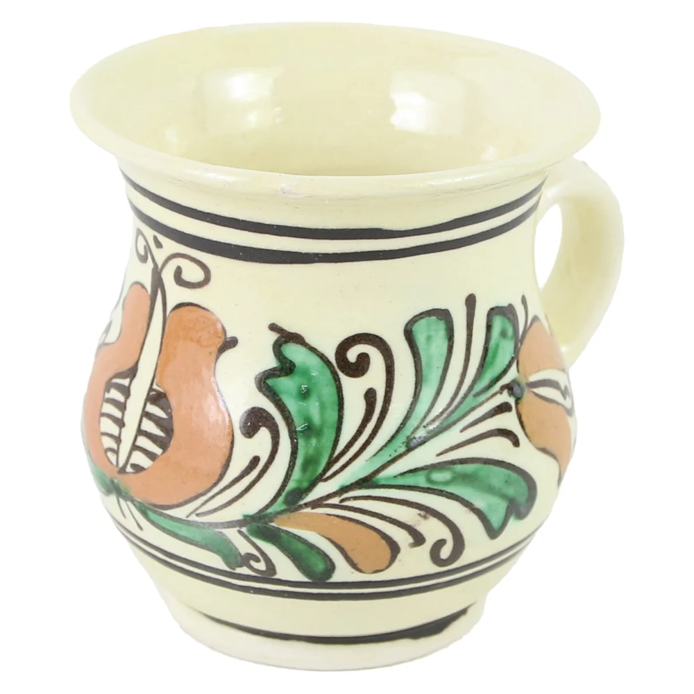 Cana din ceramica de corund 10x10 cm motive florale [1]