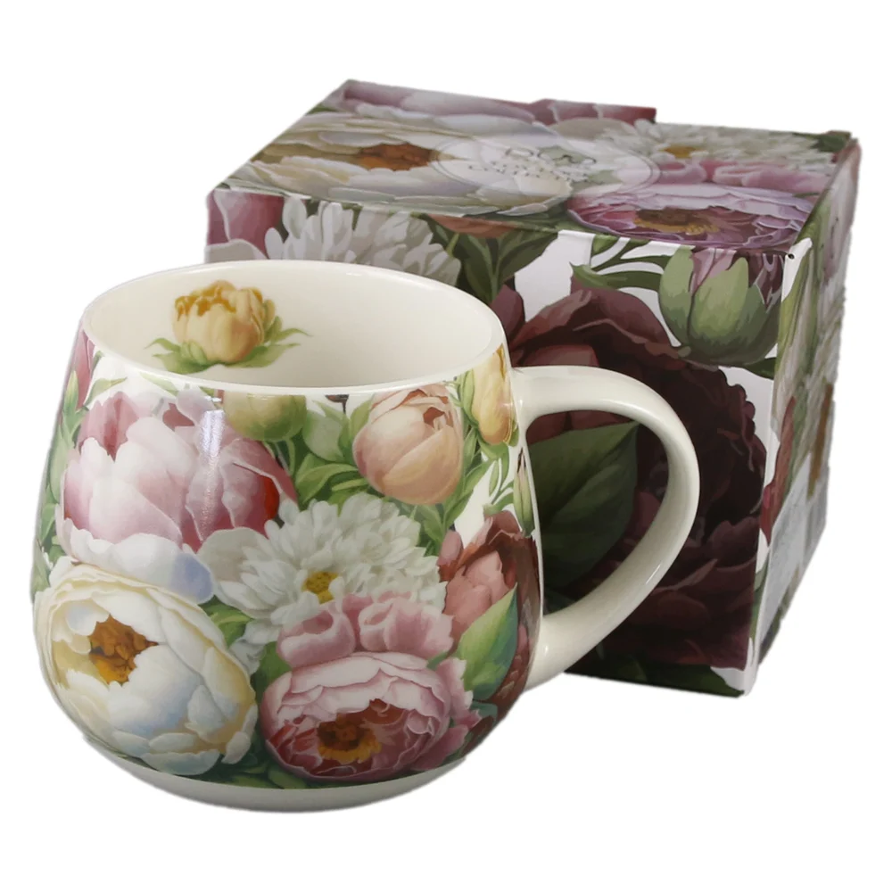 Cana din portelan 430 ml Peonies in cutie decorativa [2]