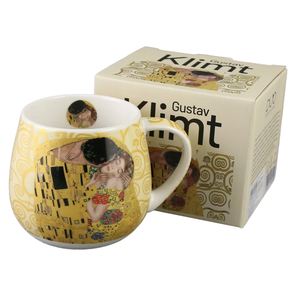 Cana din portelan 430 ml The Kiss ecru de Gustav Klimt [2]