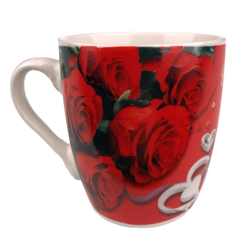 Cana ceramica 7x8 cm Inimi, ursuleti, flori si text "I love you" [7]