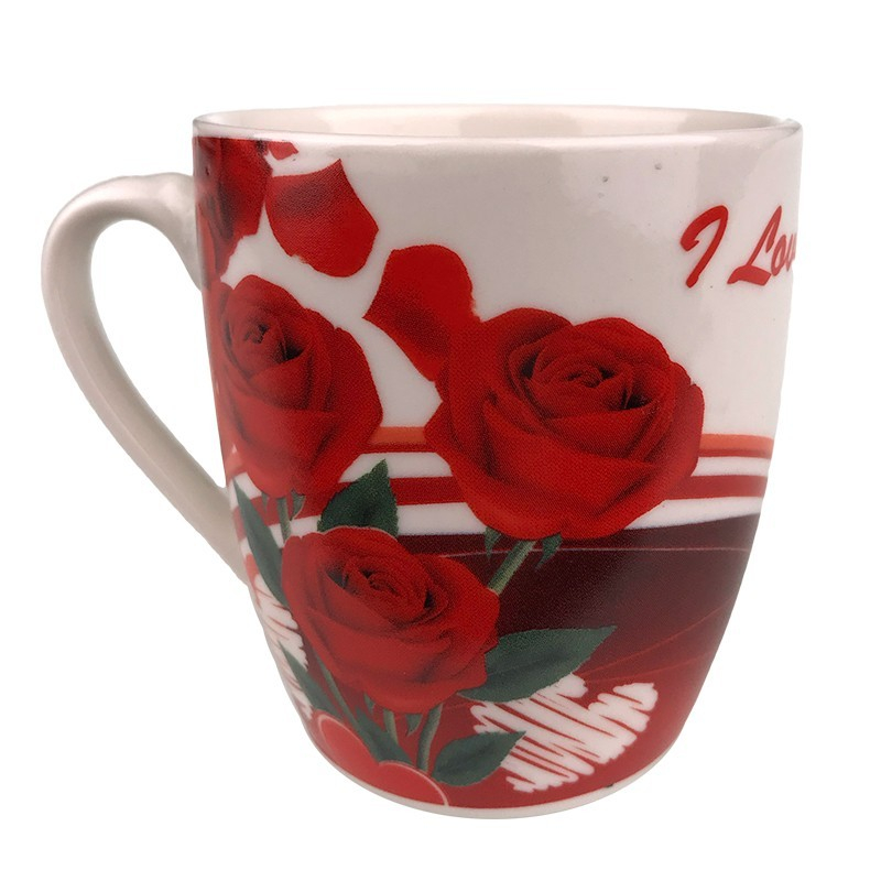 Cana ceramica 7x8 cm Inimi, ursuleti, flori si text "I love you" [4]