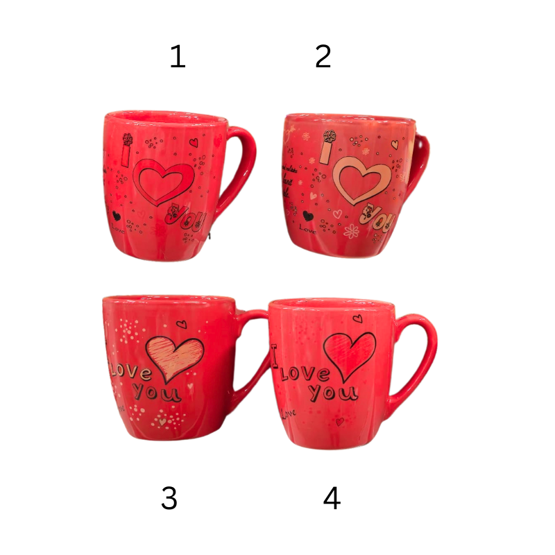 Cana personalizata rosie cu texte de dragoste 9x11 cm [2]