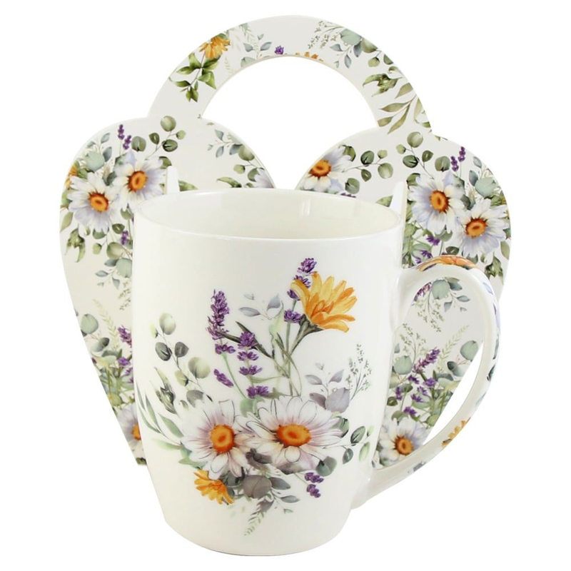 Cana portelan 350 ml in ambalaj decorativ, Basket of flowers [1]