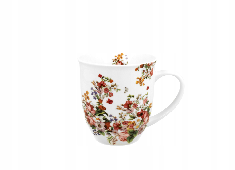 Cana portelan 400 ml in cutie metalica Vintage Flowers [1]