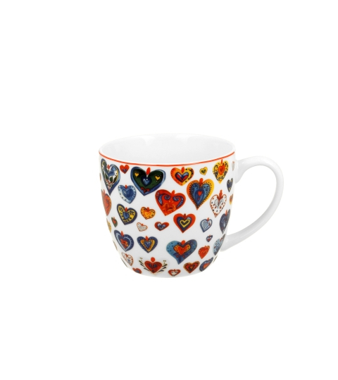 Cana portelan Colorful Hearts 460 ml in ambalaj decorativ [2]