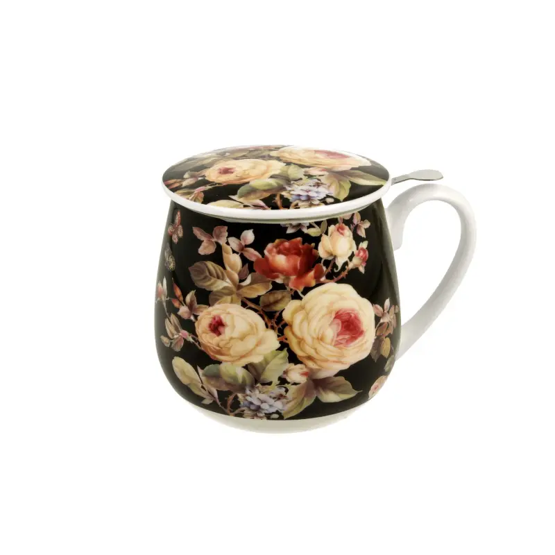Cana portelan cu infuzor metalic si capac 430 ml Warda [3]