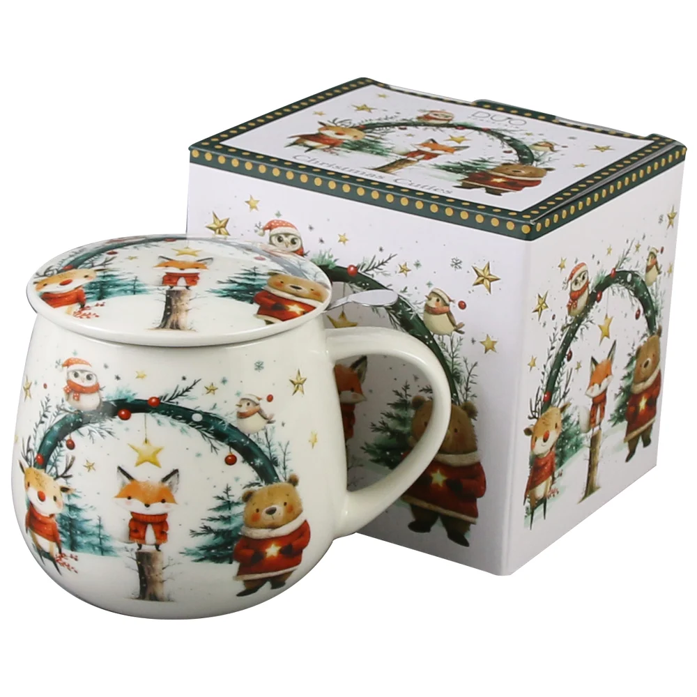 Cana portelan cu infuzor si capac in cutie decorativa 430 ml [1]