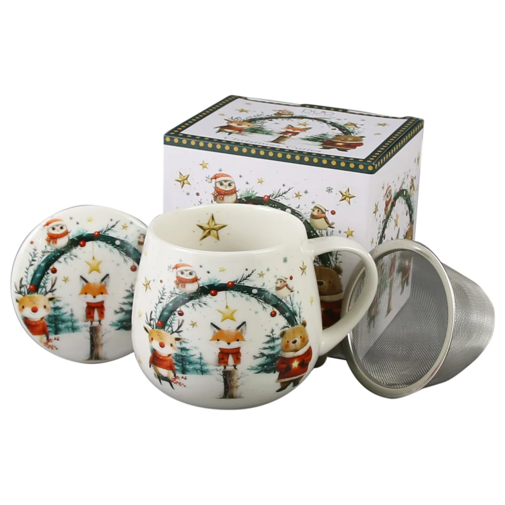 Cana portelan cu infuzor si capac in cutie decorativa 430 ml [2]