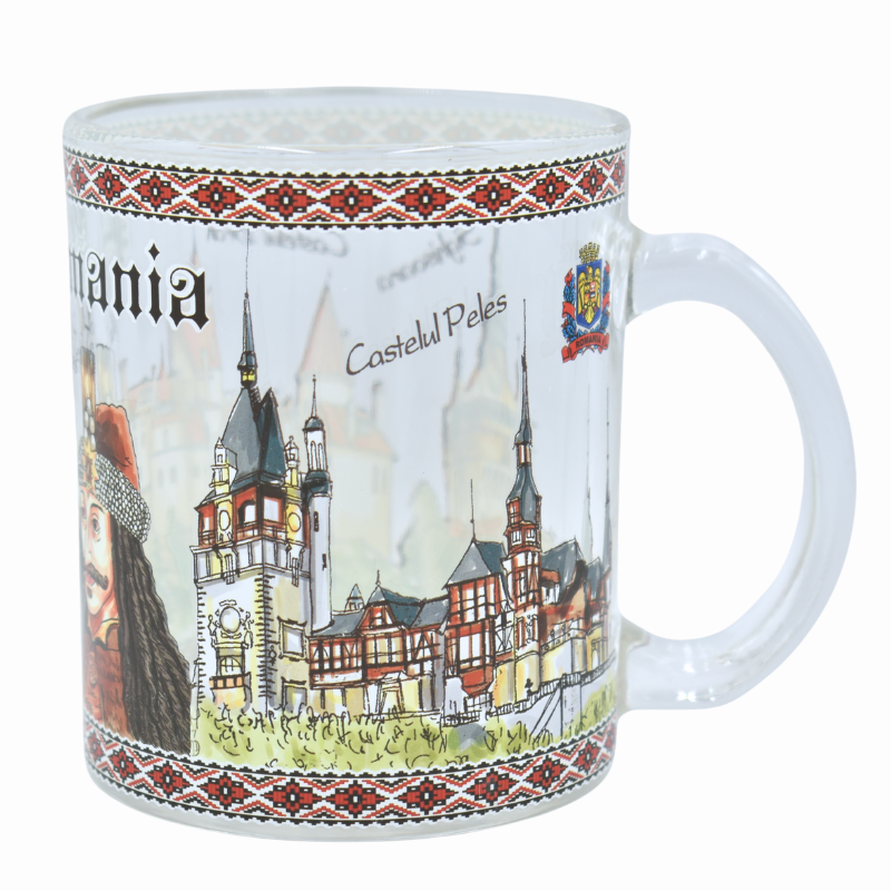 Cana suvenir sticla Romania Vlad Tepes 8 x 9 cm [3]