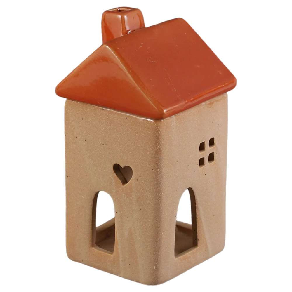Candela aromaterapie din ceramica casuta 7×15 cm bordo [1]