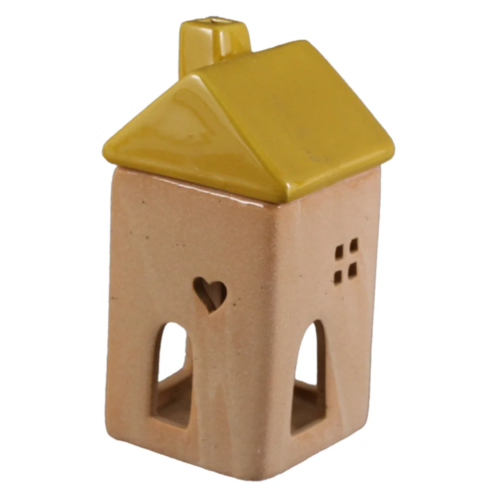 Candela aromaterapie ceramica casuta 7x15 cm galben [1]