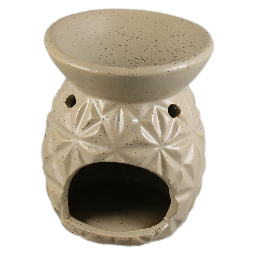 Candela ceramica aromaterapia crem romb 10.5 cm [2]