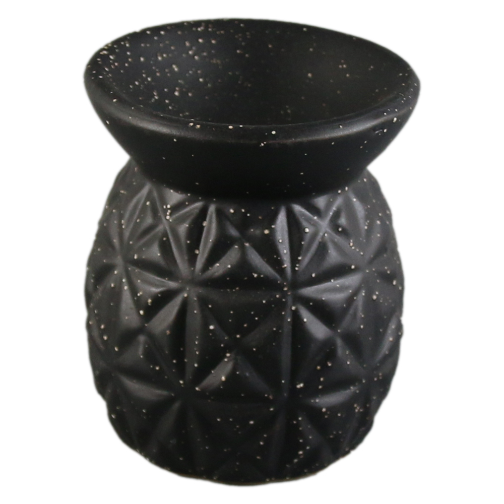Candela ceramica aromaterapia negru romb 10.5 cm [1]