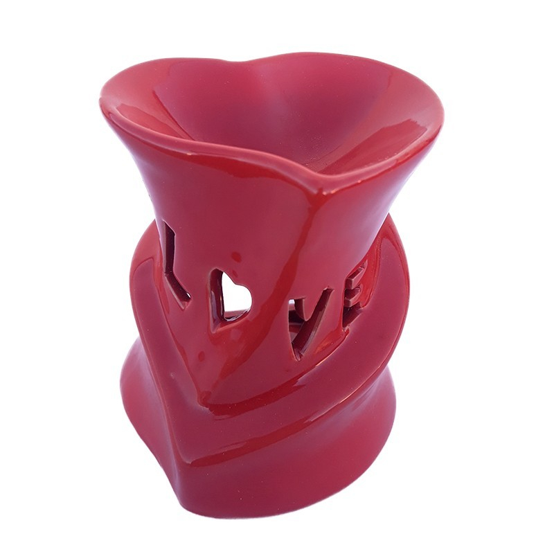 Candela din ceramica in forma de inima 8x9 cm Love [2]