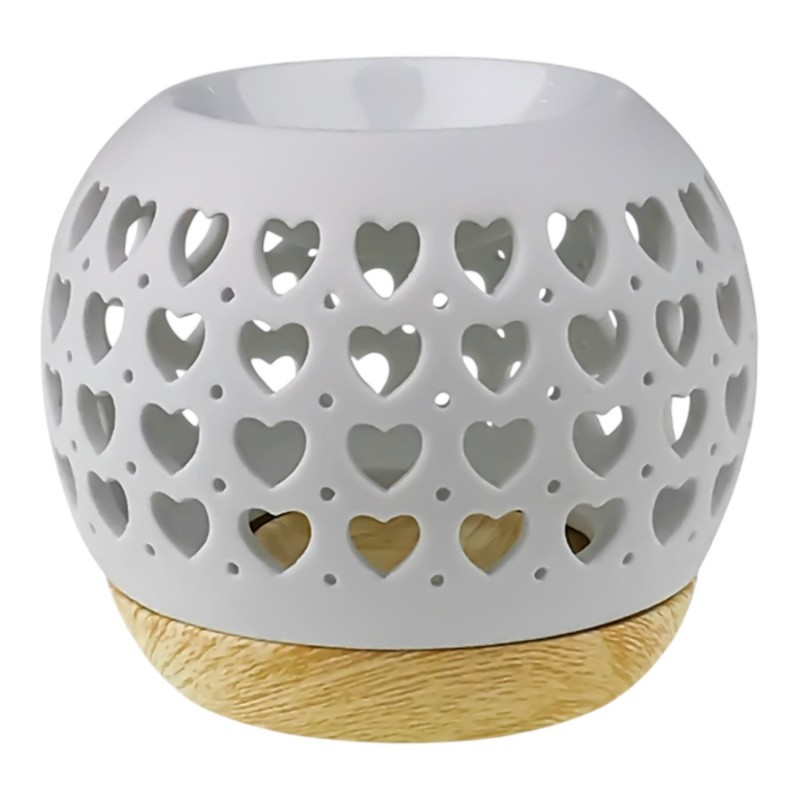 Candela ceramica pe suport lemn 11x10 cm [2]