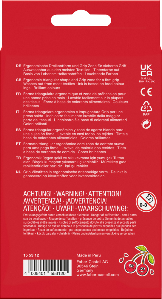 Carioca 10 culori pastel si neon Grip Faber-Castell [2]